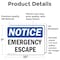 Signmission Emergency Escape, 10 in W x Rectangle, Vinyl Decal OS-2PACK-NS-D-710-L-11787 - alternate 4